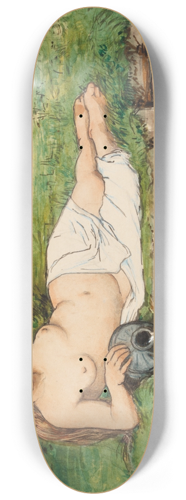 Hans Thoma - Nymph by a Brook 8.25 inch art skate deck