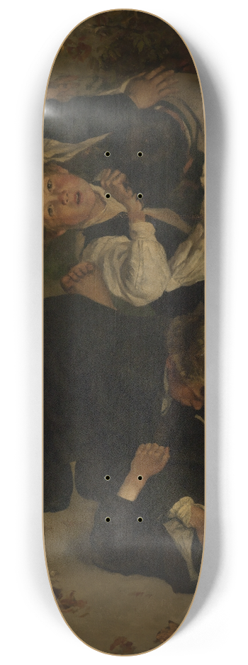 Hans Thoma - Raufende Buben 8.25 inch art skate deck