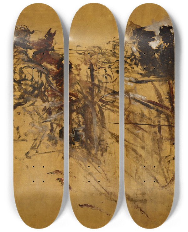 Triptych art skateboard deck of Jacek Malczewski Ploughing Sketch by Jacek Malczewski (1854-1929)