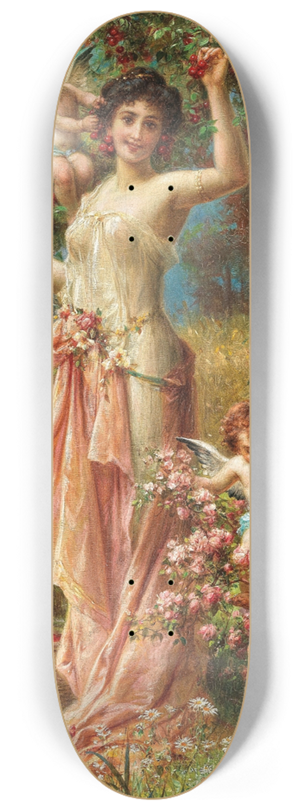 Hans Zatzka - An Allegory of Summer with Messengers of Love 8.25 inch art skate deck