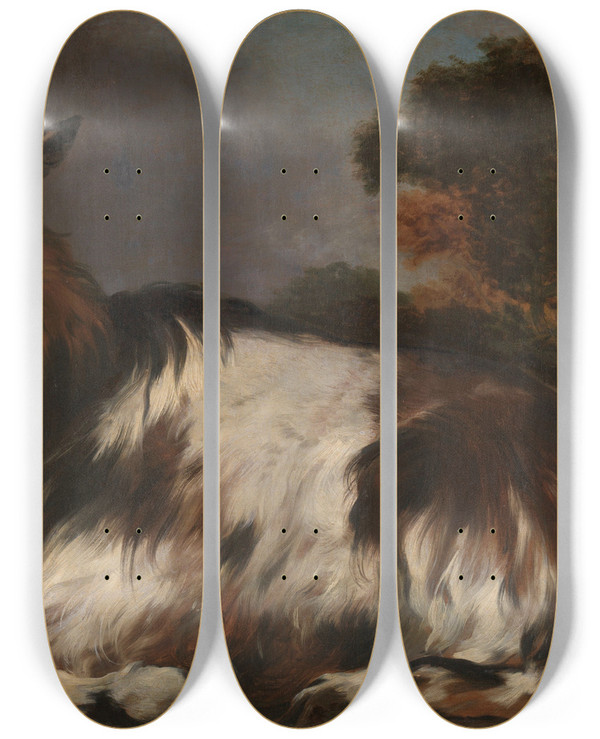Triptych art skateboard deck of Jan Baptist Weenix Goat Lying Down by Jan Baptist Weenix (1621-1660)