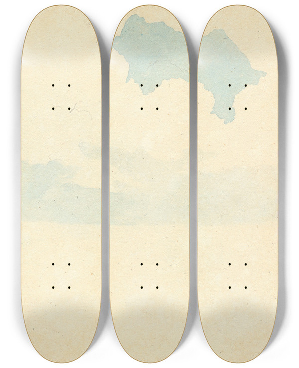 Triptych art skateboard deck of Thomas Bradshaw Clouds by Thomas Bradshaw (1767)