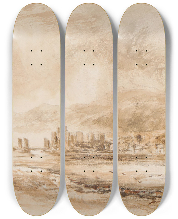 Triptych art skateboard deck of David Cox Conway by David Cox (1783-1859)