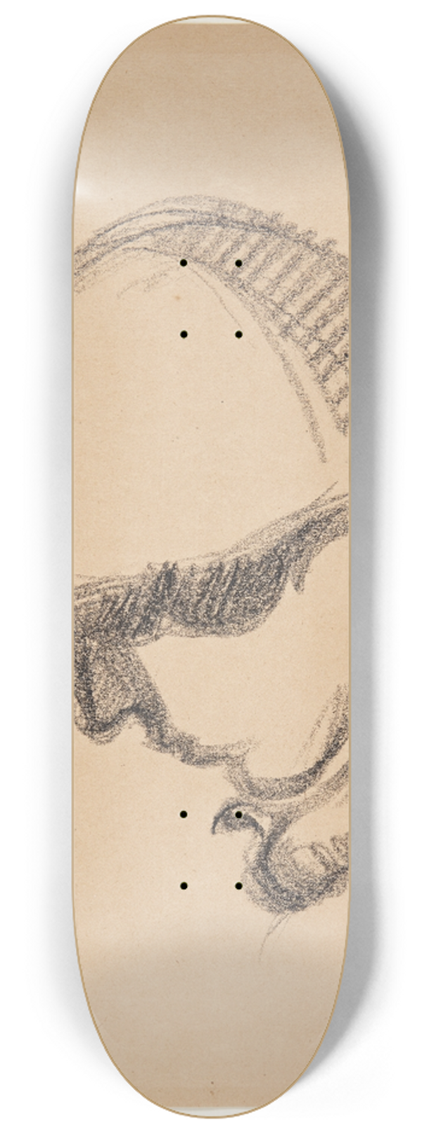 Harald Giersing - Kvindehoved med kasket i profil mod venstre 8.25 inch art skate deck