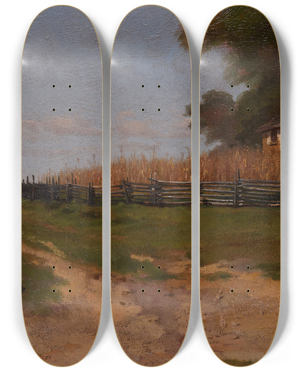 Triptych art skateboard deck of Eastman Johnson Mount Vernon In 1857 by Eastman Johnson (1824-1906)