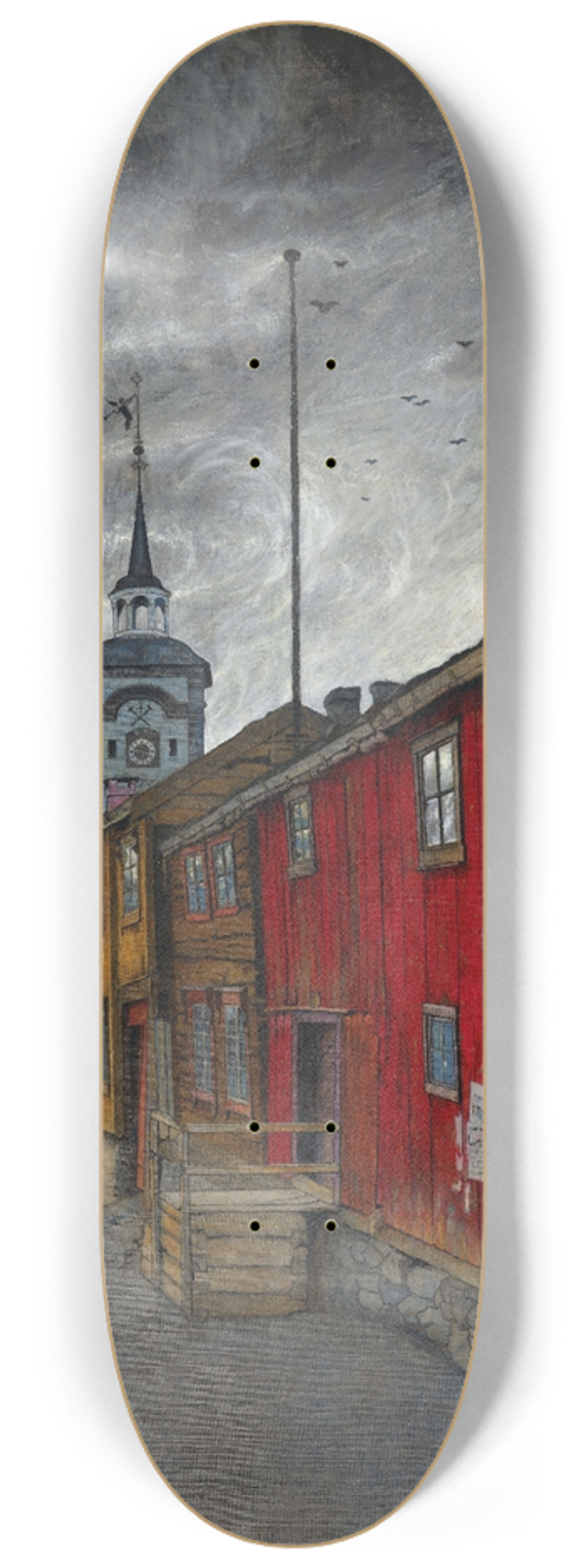 Harald Sohlberg - Street in Rros 8.25 inch art skate deck