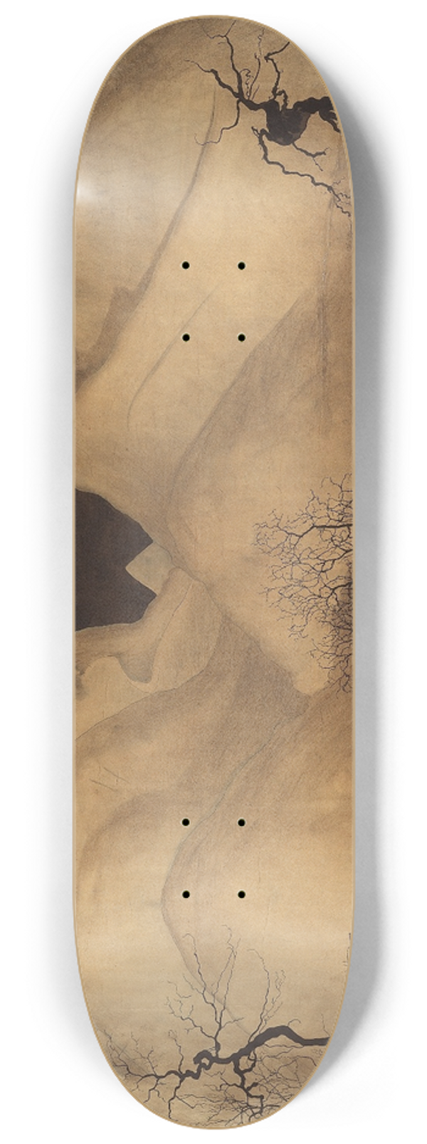 Harald Sohlberg - Winter Night in the Mountains. Study 8.25 inch art skate deck