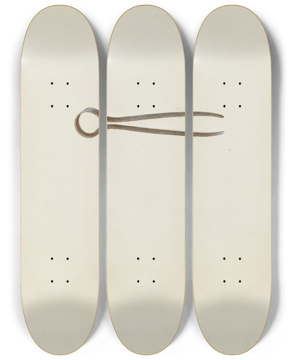 Triptych art skateboard deck of George C Brown Iron Tweezer by George C Brown