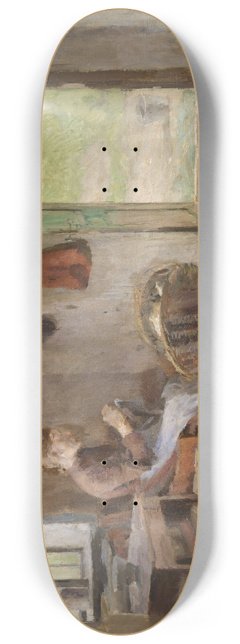 Harriet Backer - Farm Interior, Skotta in Brum 8.25 inch art skate deck