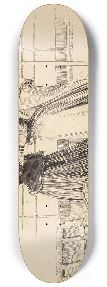 Harrison Fisher - Conversations by the Sea 8.25 inch art skate deck