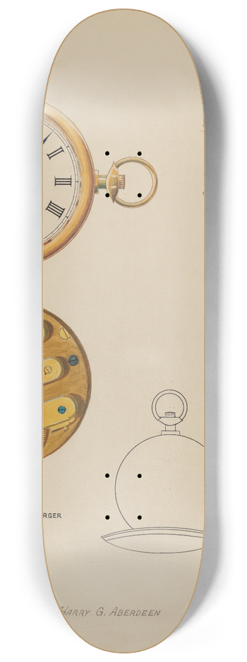 Harry G. Aberdeen - Watch and Case 8.25 inch art skate deck