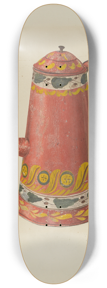 Harry Grossen - Toleware Tin Coffee Pot 8.25 inch art skate deck