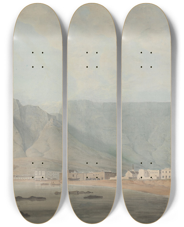 Triptych art skateboard deck of Samuel Davis Cape Town by Samuel Davis (1757-1819)