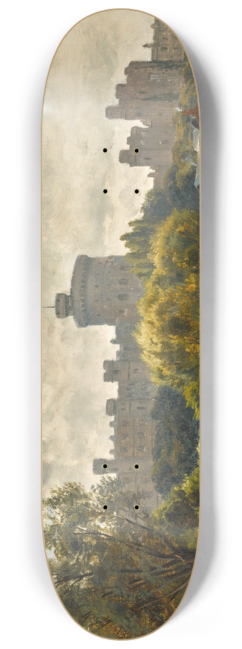 Alfred de Branski - Windsor castle from the Thames 8.25 inch art skate deck