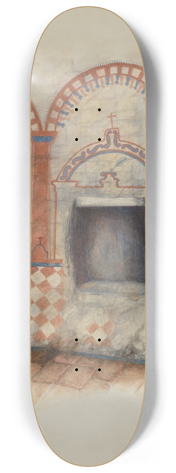 Harry Mann Waddell - Wall Painting and Baptismal Niche 8.25 inch art skate deck