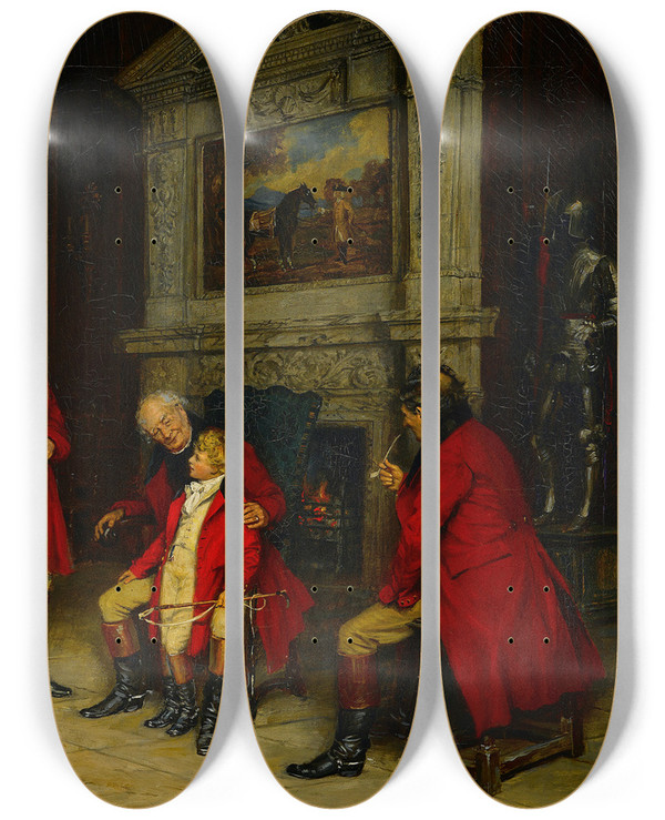 Triptych art skateboard deck of Frank Moss Bennett Three Generations by Frank Moss Bennett