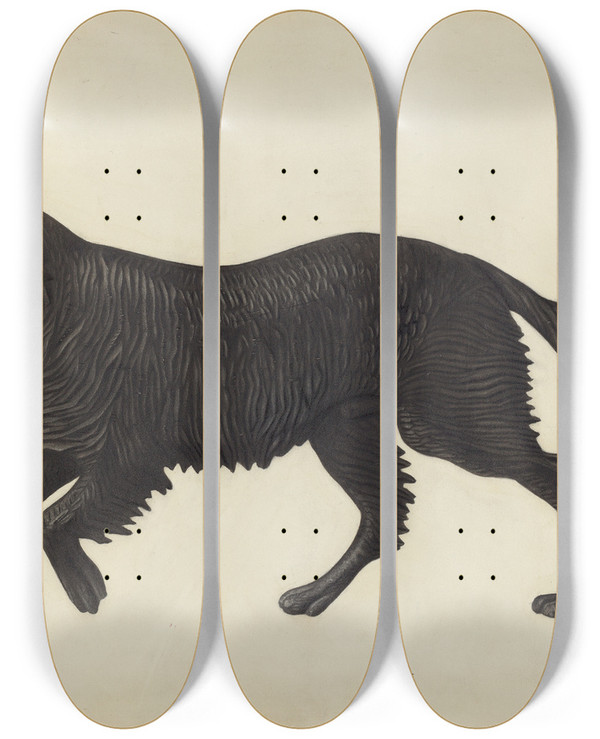 Triptych art skateboard deck of Winifred Luten Weather Vane Pattern by Winifred Luten