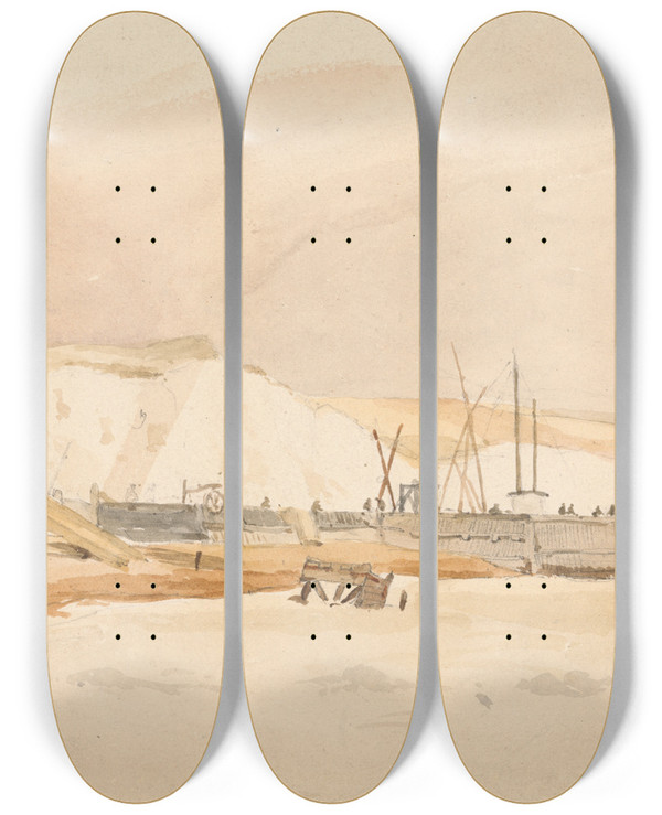 Triptych art skateboard deck of James Stark Dover by James Stark (1794-1859)