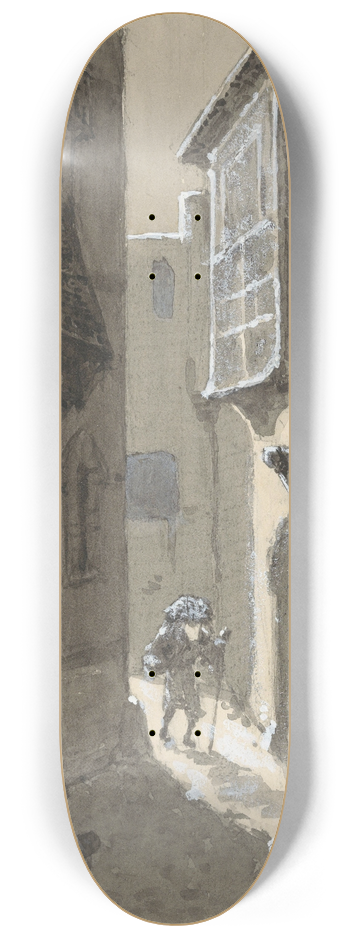 H.C. Louwerse - Man met bepakking in een straat 8.25 inch art skate deck