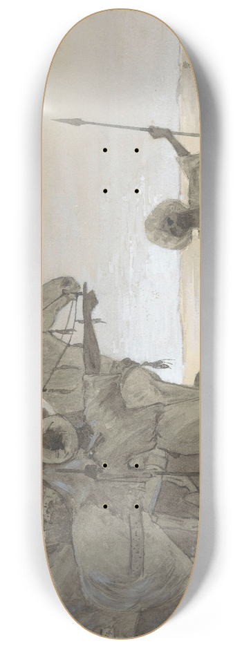 H.C. Louwerse - Strijders te paard in een woestijnlandschap 8.25 inch art skate deck