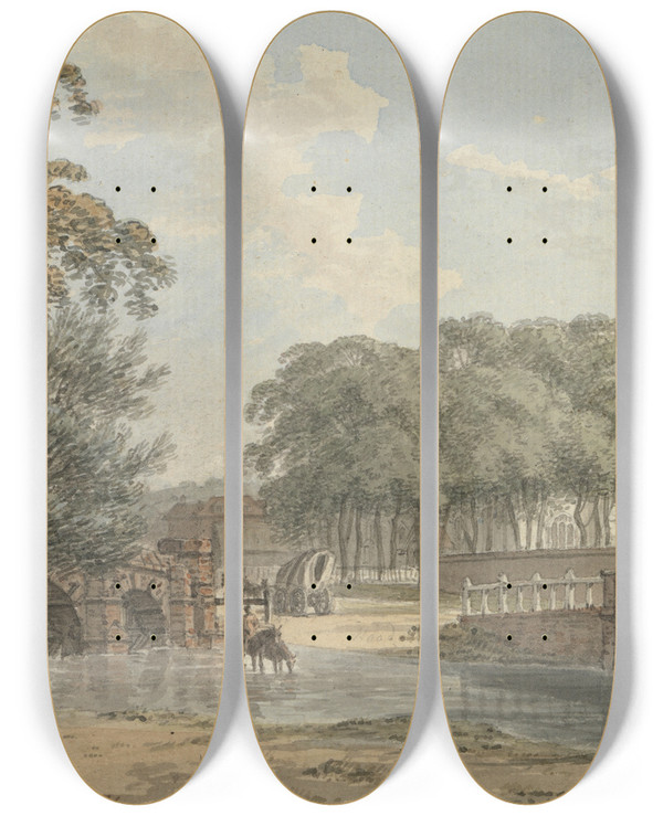 Triptych art skateboard deck of Benjamin Thomas Pouncey Farningham Kent by Benjamin Thomas Pouncy