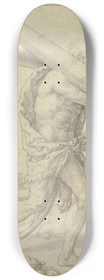 Heinrich Aldegrever - Herkules trgt die Sulen nach der Enge von Gades 8.25 inch art skate deck