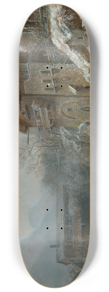 Heinrich Brkel - Winter in Rattenberg 8.25 inch art skate deck