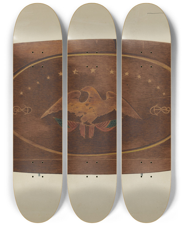 Triptych art skateboard deck of Louis Plogsted Stern Board by Louis Plogsted