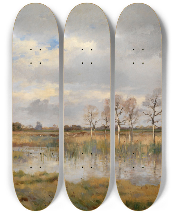 Triptych art skateboard deck of Pierre Emmanuel Damoye Marsh by Pierre Emmanuel Damoye