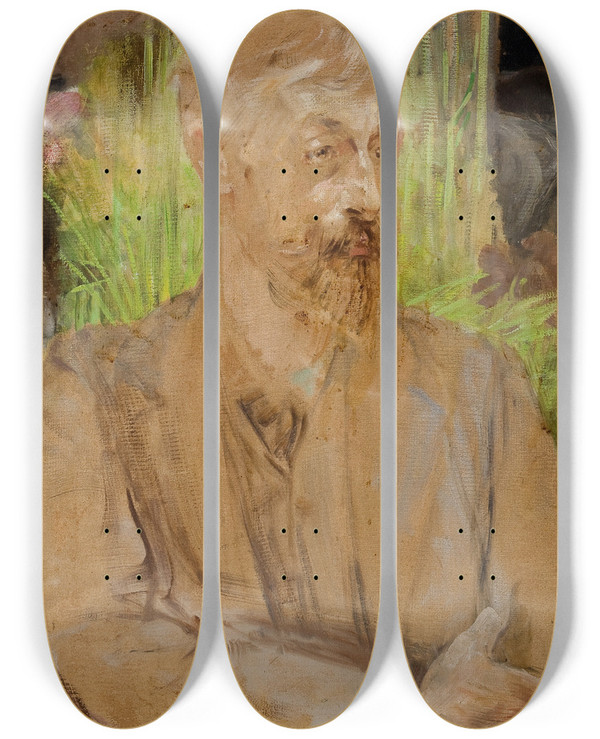 Triptych art skateboard deck of Jacek Malczewski Portrait Study Stanisaw Dbicki Artist Painter by Jacek Malczewski (1854-1929)