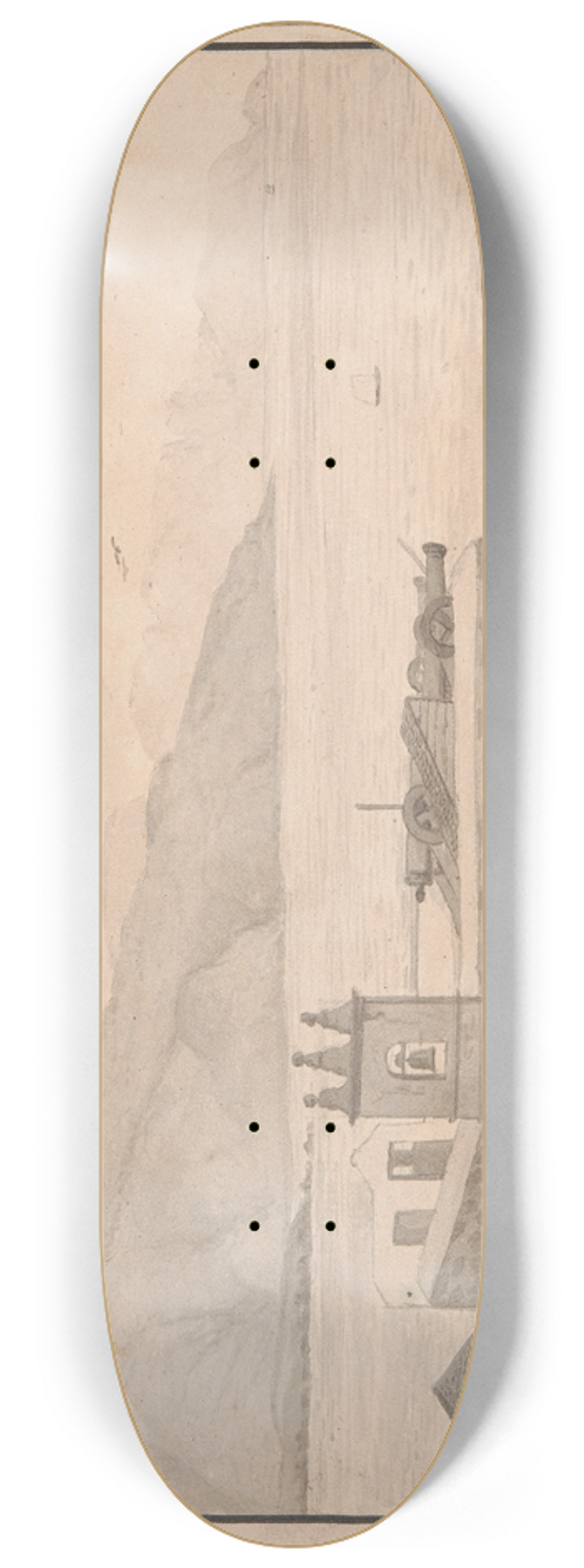 Alfred Diston - Fort Candelaria, Tenerife 8.25 inch art skate deck