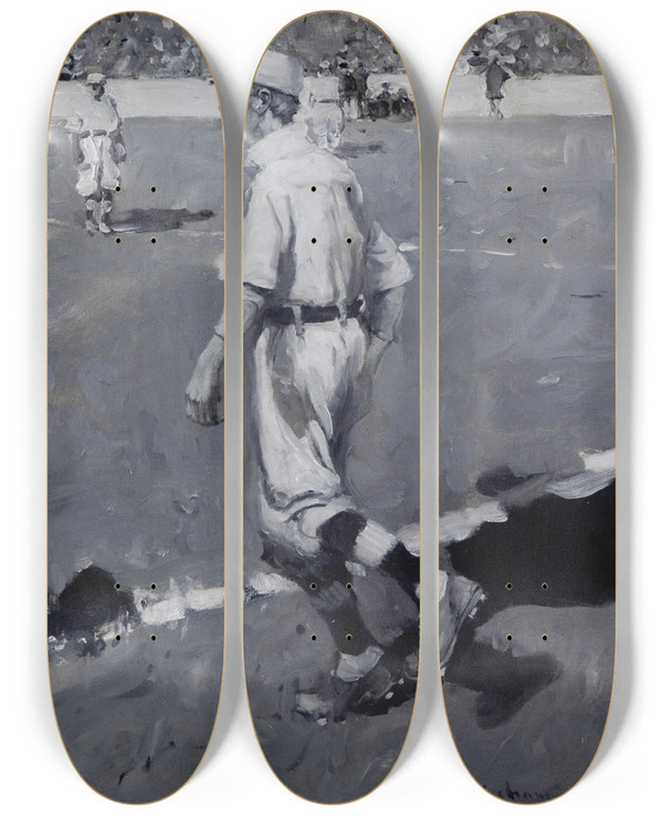 Triptych art skateboard deck of Frank Earle Schoonover Youth Will Be Served by Frank Earle Schoonover (1877-1972)