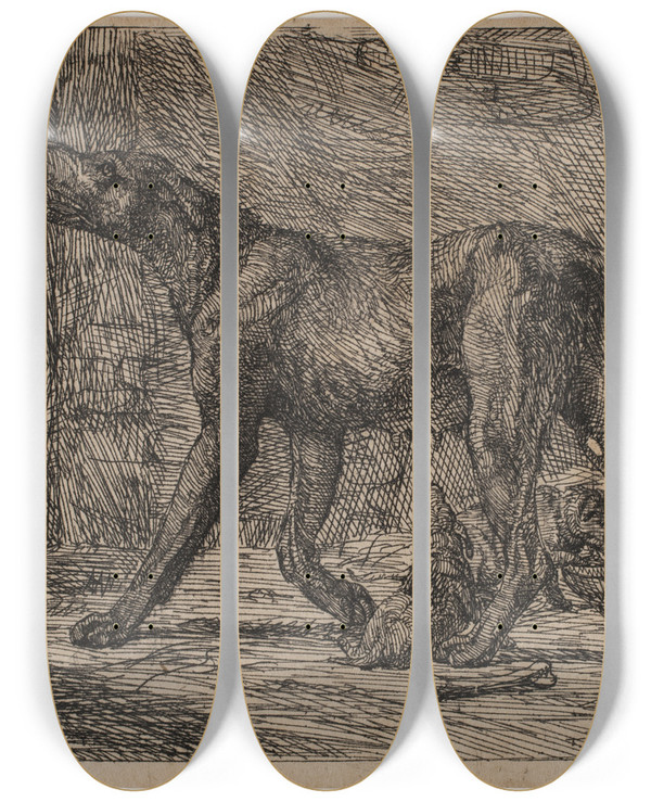 Triptych art skateboard deck of Lorenz Frlich Billede_1 by Lorenz Frolich (1820-1908)