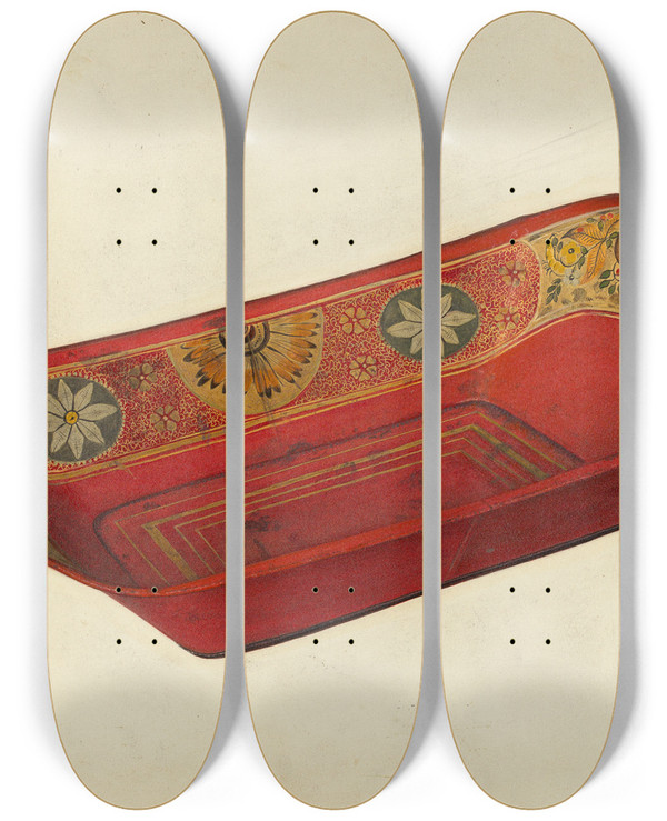 Triptych art skateboard deck of Mildred Ford Bread Tray_3 by Mildred Ford (20-)