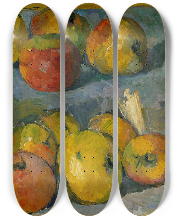 Triptych art skateboard deck of Paul Czanne Apples by Paul Cezanne (1839-1906)