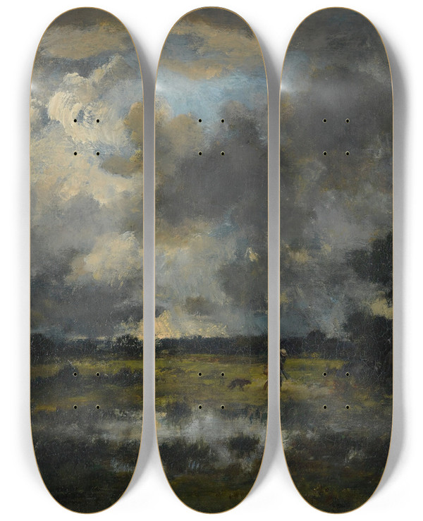 Triptych art skateboard deck of Narcissevirgile Diaz De La Pea Lorage_2 by Narcisse-Virgile Diaz de La Pea (1808-1876)