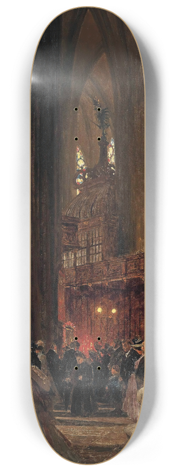 Heinrich Tomec - At The End Of A Sunday Service, St. Stephens Cathedral, Vienna 8.25 inch art skate deck