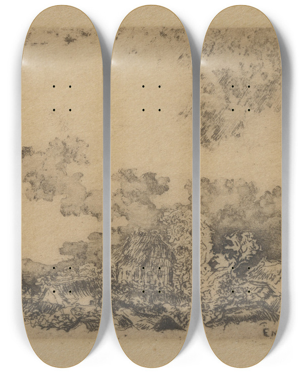 Triptych art skateboard deck of James Ensor Het Onweer by James Ensor (1860-1949)