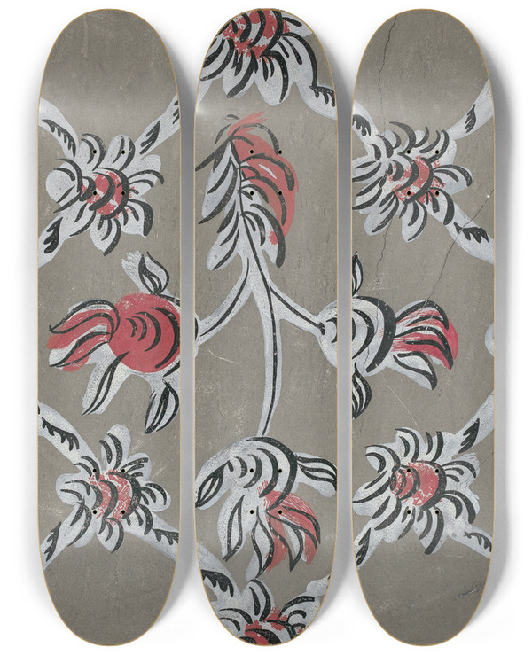 Triptych art skateboard deck of Martin Partyka Handpainted Wall_1 by Martin Partyka