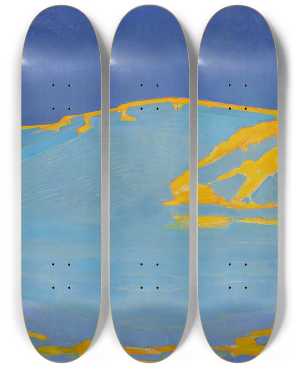 Triptych art skateboard deck of Piet Mondrian Summer Dune In Zeeland by Piet Mondrian (1872-1944)