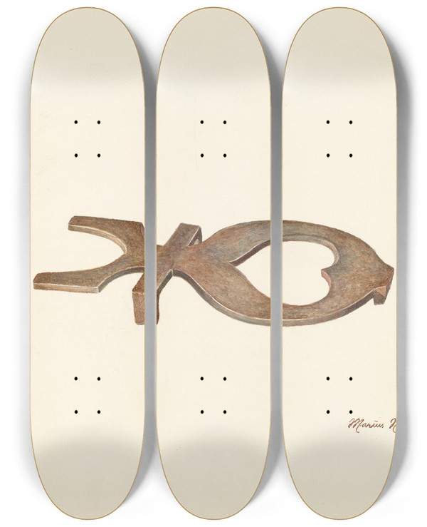 Triptych art skateboard deck of Marius Hansen Bootjack_3 by Marius Hansen