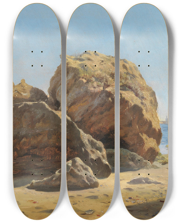 Triptych art skateboard deck of Godfred Christensen Nettuno by Godfred Christensen (1845-1928)