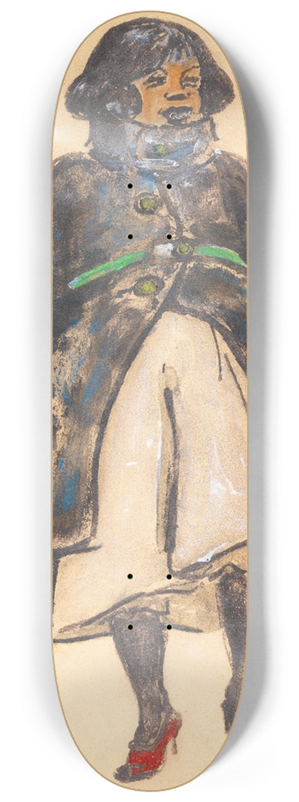 Heinrich Zille - Mdchen 8.25 inch art skate deck