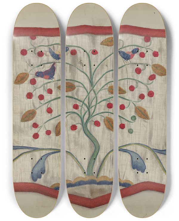 Triptych art skateboard deck of Eleanor Cunningham Valance by Eleanor Cunningham