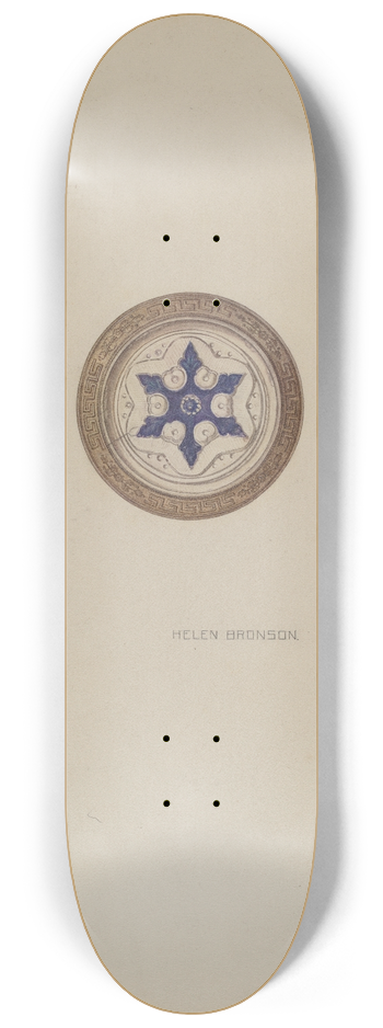 Helen Bronson - Mirror Support  Blue Six Point Star 8.25 inch art skate deck