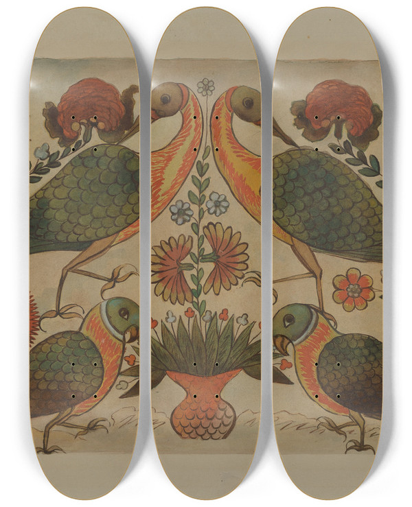 Triptych art skateboard deck of Albert Levone Watercolor Design by Albert Levone (20-)