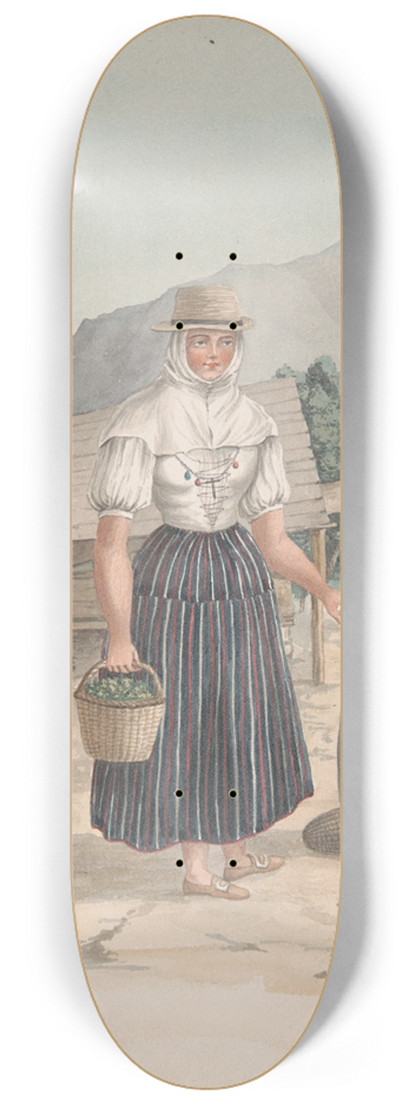 Alfred Diston - Woman of El Miradero, Tenerife 8.25 inch art skate deck