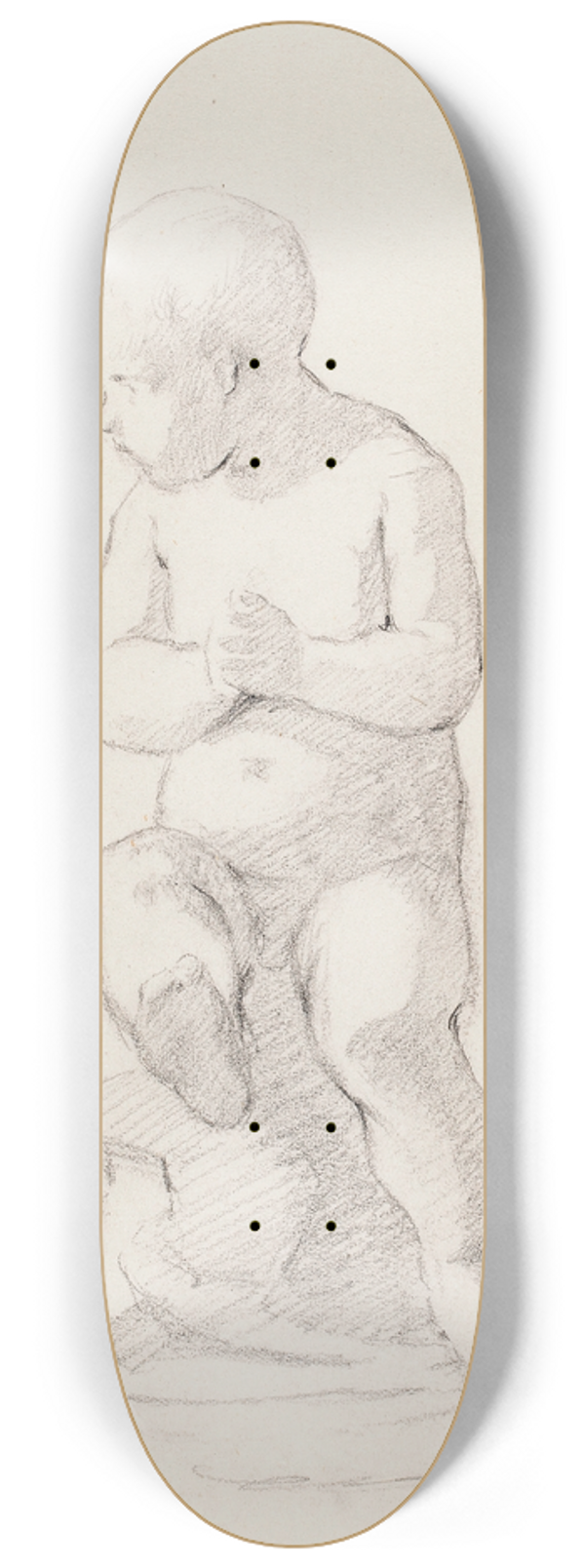 Helene Schjerfbeck - Istuva pieni poika, veistos 8.25 inch art skate deck