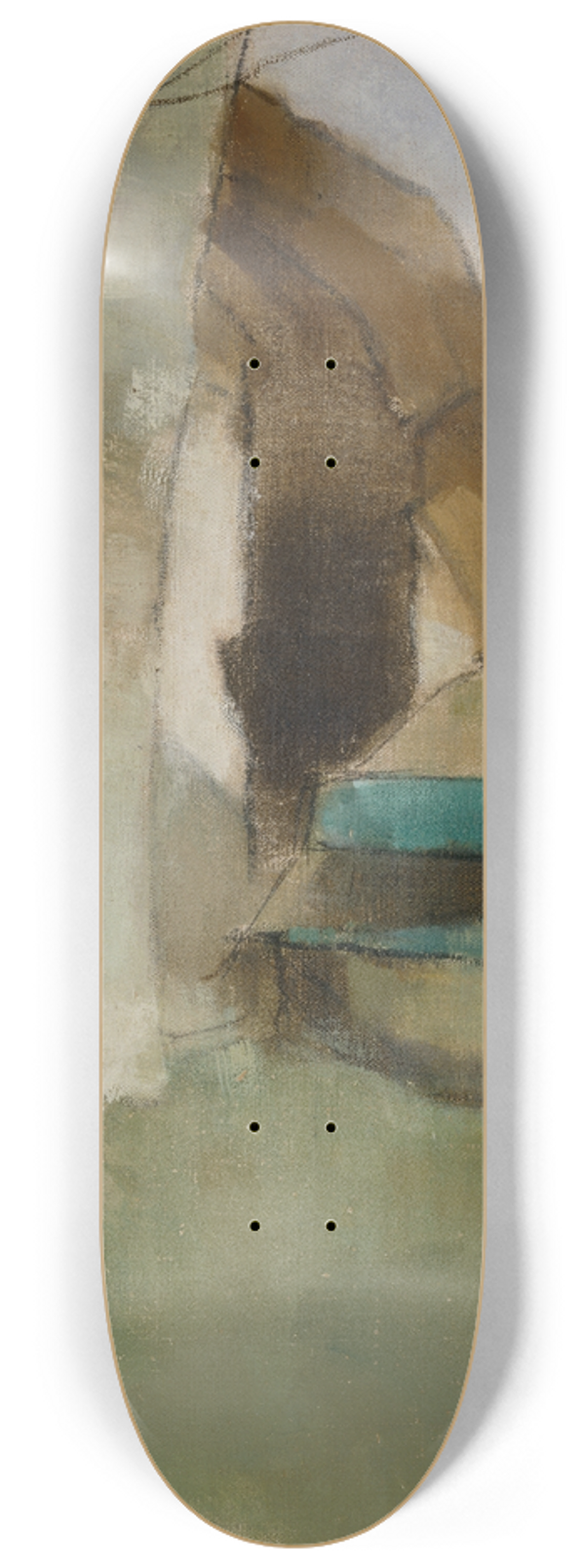Helene Schjerfbeck - Shadow on the Wall II (Green Bench) 8.25 inch art skate deck
