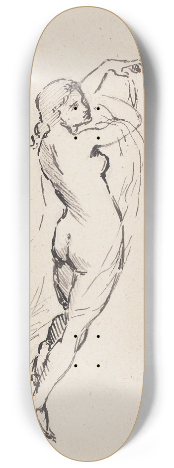 Helene Schjerfbeck - Tanssiva alaston nainen, Diaz de la Penan mukaan 8.25 inch art skate deck